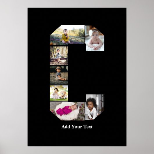 デザイン独自のレターCフォトコラージュ ポスター (正面)