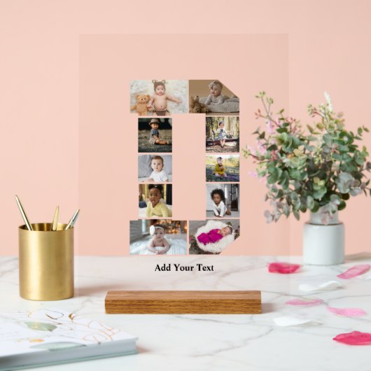 デザイン独自のレターDフォトコラージュ アクリルサイン (ウェディング)