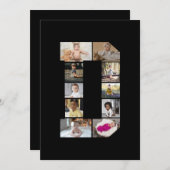 デザイン独自のレターDフォトコラージュ サンキューカード (正面/裏面)