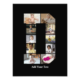 デザイン独自のレターDフォトコラージュ フォトプリント           