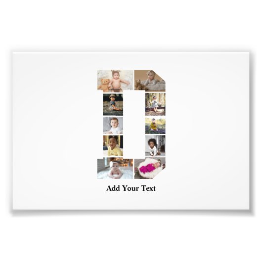 デザイン独自のレターDフォトコラージュ フォトプリント            (正面)