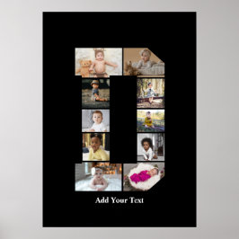 デザイン独自のレターDフォトコラージュ ポスター