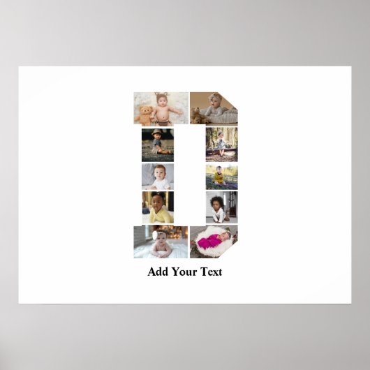 デザイン独自のレターDフォトコラージュ ポスター (正面)