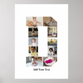 デザイン独自のレターDフォトコラージュ ポスター