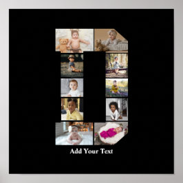 デザイン独自のレターDフォトコラージュ ポスター