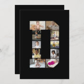 デザイン独自のレターDフォトコラージュ 案内状 (正面/裏面)