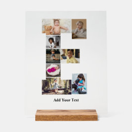 デザイン独自のレターEフォトコラージュ アクリルサイン