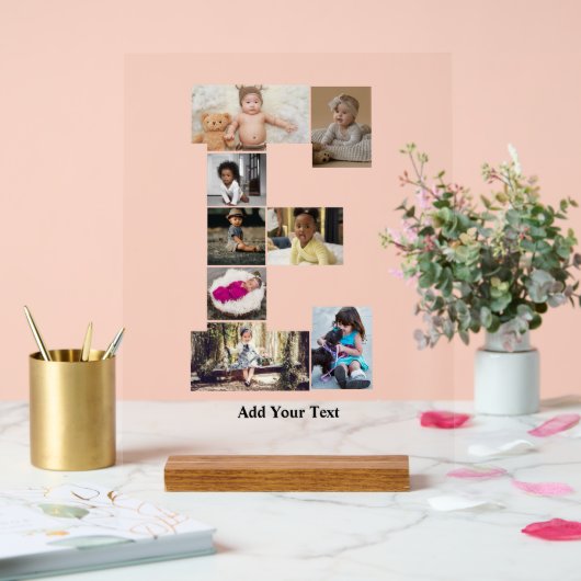 デザイン独自のレターEフォトコラージュ アクリルサイン (ウェディング)