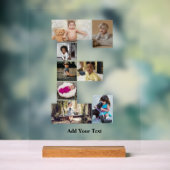 デザイン独自のレターEフォトコラージュ アクリルサイン (ニュートラル)