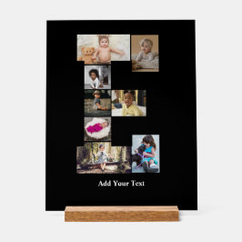 デザイン独自のレターEフォトコラージュ アクリルサイン