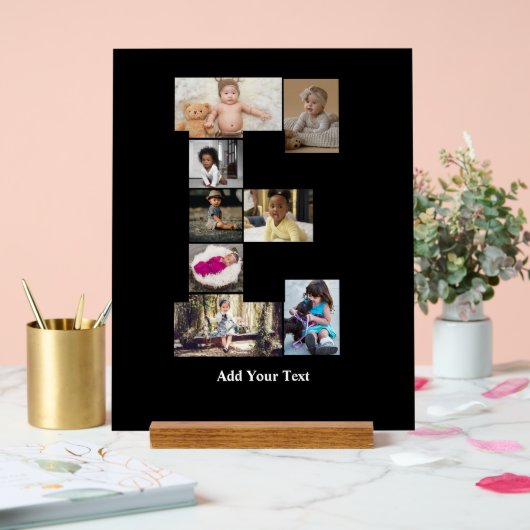 デザイン独自のレターEフォトコラージュ アクリルサイン (ウェディング)