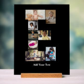 デザイン独自のレターEフォトコラージュ アクリルサイン (ニュートラル)