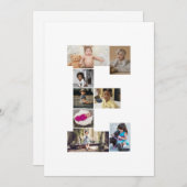 デザイン独自のレターEフォトコラージュ サンキューカード (正面/裏面)