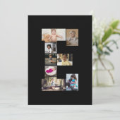 デザイン独自のレターEフォトコラージュ サンキューカード (スタンド正面)