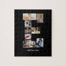 デザイン独自のレターEフォトコラージュ ジグソーパズル