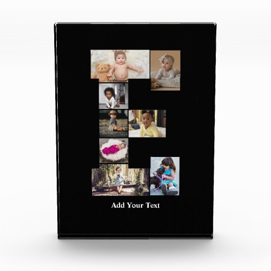 デザイン独自のレターEフォトコラージュ フォトブロック (正面)