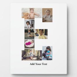 デザイン独自のレターEフォトコラージュ フォトプラーク