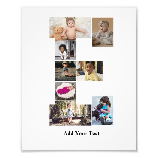 デザイン独自のレターEフォトコラージュ フォトプリント            (正面)