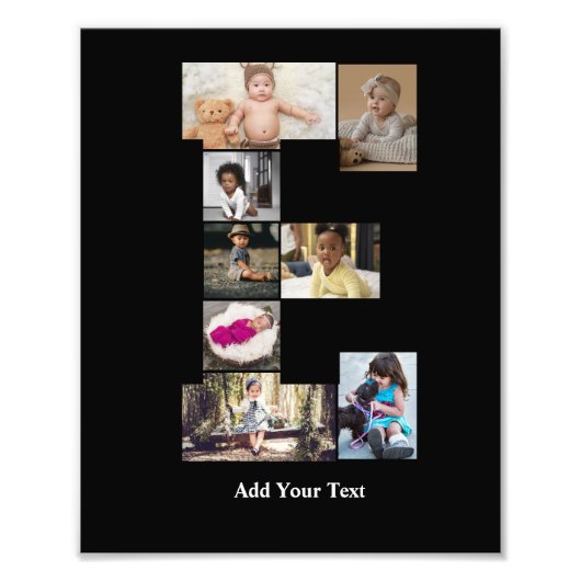 デザイン独自のレターEフォトコラージュ フォトプリント            (正面)