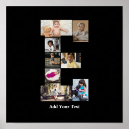 デザイン独自のレターEフォトコラージュ ポスター