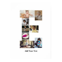 デザイン独自のレターEフォトコラージュ