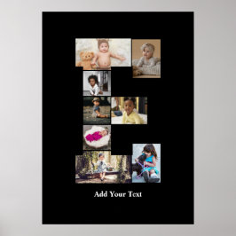 デザイン独自のレターEフォトコラージュ ポスター