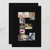 デザイン独自のレターEフォトコラージュ 案内状 (正面/裏面)