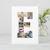 デザイン独自のレターEフォトコラージュ 案内状 (スタンド正面)