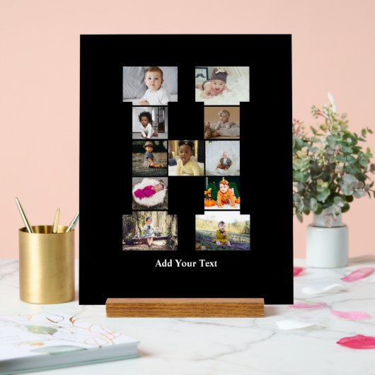 デザイン独自のレターHフォトコラージュ アクリルサイン (ウェディング)