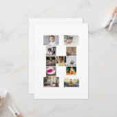 デザイン独自のレターHフォトコラージュ カード (正面/裏面インサイチュ)