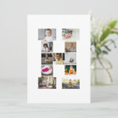 デザイン独自のレターHフォトコラージュ サンキューカード (スタンド正面)