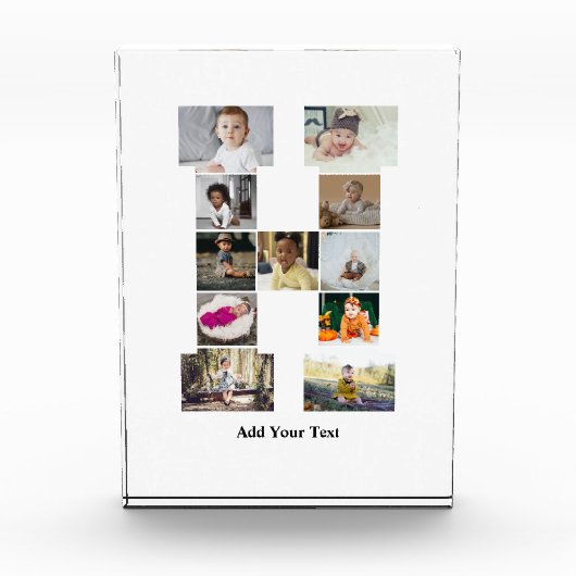 デザイン独自のレターHフォトコラージュ フォトブロック (正面)