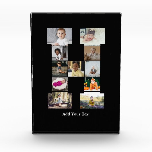 デザイン独自のレターHフォトコラージュ フォトブロック (正面)