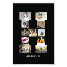 デザイン独自のレターHフォトコラージュ フォトプリント           