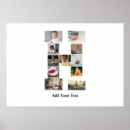デザイン独自のレターHフォトコラージュ ポスター