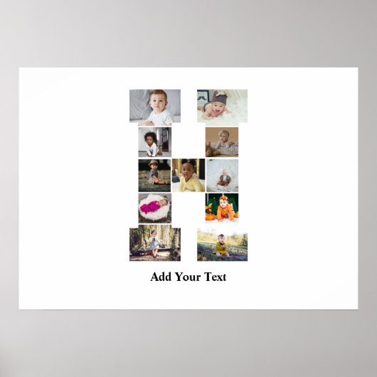 デザイン独自のレターHフォトコラージュ ポスター (正面)