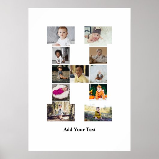 デザイン独自のレターHフォトコラージュ ポスター (正面)