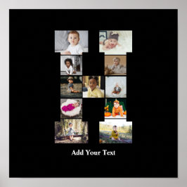 デザイン独自のレターHフォトコラージュ ポスター