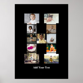 デザイン独自のレターHフォトコラージュ ポスター