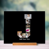 デザイン独自のレターJフォトコラージュ アクリルサイン (ニュートラル)