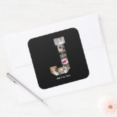 デザイン独自のレターJフォトコラージュ スクエアシール (封筒)