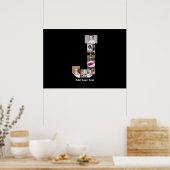 デザイン独自のレターJフォトコラージュ ポスター (キッチン)