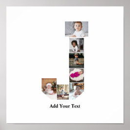 デザイン独自のレターJフォトコラージュ ポスター