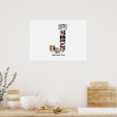 デザイン独自のレターJフォトコラージュ ポスター (キッチン)