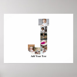 デザイン独自のレターJフォトコラージュ ポスター
