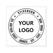 デザイン独自のロゴまたはフォトアドレスのラウンドスタンプ セルフインキングスタンプ (デザイン)