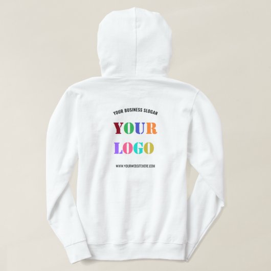 デザイン独自のロゴ文字ビジネスフード付きスウェットシャツテンプレート パーカ (デザイン裏面)