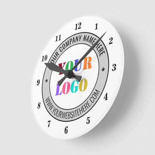 デザイン独自の会社のロゴクロックテンプレート ラウンド壁時計 (傾斜)