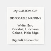 デザイン独自の使い捨てカスタム紙ナプキンス スタンダードカクテルナプキン (正面)