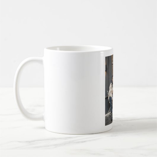 デザイン独自の写独身の真 コーヒーマグカップ (左)
